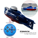 Tipmant Mini RC Submarine Toy Radio Remote Control Tourism Boat Diving Waterproof for Indoor Fish Tank Bathtub Water Kids Birthday Gifts (Blue)