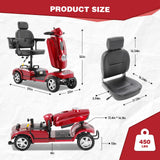 MobiCyc Heavy Duty Mobility Scooter for Adults & Seniors, 500W Motor, 20/30 Miles Long Range, 450 LBS Capacity, Removable Lithium Battery, 10" All-Terrain Tires, with Windshield & Suspension