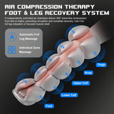 belhope Leg Massager for Circulation and Pain Relief,Full Leg Massage 5-Zone for Varicose Veins, 3 Timers,12 Intensity,6 Modes,Air Compression Boots Recovery Calf Thigh Foot Massage for Athletes,Black