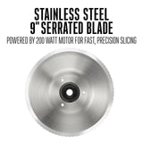 Weston Electric Meat Cutting Machine, Deli & Food Slicer, Adjustable Slice Thickness, Non-Slip Suction Feet, Removable 9” Stainless Steel Blade, Easy to Clean