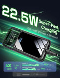 YBYP Portable Charger Power Bank 50000mAh, 22.5W Fast Charging Portable Charger with Built-in Cables, Travel Essential 5 Outputs External Battery Pack, LED Display for iPhone, Android, iPad, Black