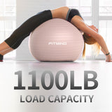 FITMIND_ Extra Thick Exercise Ball Yoga Ball 22in/26in/30in for Workout Pregnancy Stability,Anti-Burst and Slip Resistant Swiss Ball with Pump for Yoga, Pilates, Fitness,Birthing,Physical Therapy