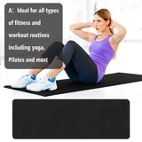 generic Pink Yoga Mat 5mm Thick Anti-Tear High Density Non Slip Exercise Mat with Carrying Strap Hot Yoga Mat for Fitness, Pilates, Stretching, Home Yoga, Gym, Floor, Workouts, 68 X 23 Inch, Black generic