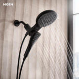 Moen Verso Round Rain Showerhead and Handshower Combination with Infiniti Dial and Magnetix Docking, 60" Hose, Matte Black, 220C2EPBL