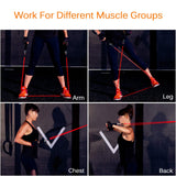 Resistance Bands Set (12pcs), Workout Bands with Handles, Door Anchor, Ankle Straps and Carry Bag, Exercise Bands for Shape Body and Home Workouts AGM