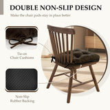 Chair Cushions for Dining Chairs Set of 4 - Chenille Tufted Kitchen Chair Cushions with Ties and Non-Slip Bottom