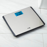 Eat Smart Precision 550 Pound Extra-High Capacity Digital Bathroom Scale, Extra-Wide Platform, Stainless Steel Body Weight Scale with Step-On Tech, Silver