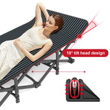 ATORPOK Camping Cot for Adults with Cushion Comfortable, Tent Folding Cot for Sleeping, Lightweight Folding Bed with Carry Bag Supports 450 lbs ATORPOK