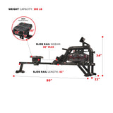 Sunny Health & Fitness Water Rowing Machine - SF-RW5713, Black Sunny Health & Fitness