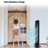 Deluxe 48" Electric Oscillating Tower Fan with Remote, Black Simple Deluxe