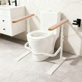 Toilet Safety Rails for Seniors - Toilet Safety Frame with Nighttime Reflective Armrests & Base, 3-Speed Height Adjustment, Toilet Safety Frames & Rails Fits Most Toilets, 3-Hole Depth Adjustment