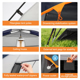 COBIZI 8-10 Person Camping Tent, 12x9FT Spacious Family Tents for Camping Ideal for Camping, Hiking, 3500mm Waterproof Double-Layer Windproof Tent for Hiking & Backpacking, Dark Blue