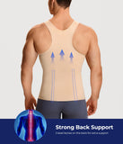 TAILONG Men Compression Shirt For Body Slimming Tank Top shaper Tight Undershirt Tummy Control Girdle (3X-Large, Beige)