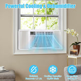 12000 BTU Window AC Unit - 115V Wi-Fi Enabled Air Conditioner for 550 Sq.Ft Rooms Fast Cooling Window Mounted with Remote Perfect for Apartments, Living Room Office