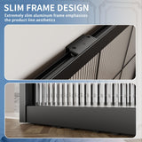 40" x 87" Fluted Glass Barn Door, Concealed Sliding Barn Door with Soft Close, Waterproof Modern Sliding Door for Bathroom/Kitchen Privacy, 5/16"(8mm) Tempered Glass, Fits 28"-36"W x 72"-85"H, Black