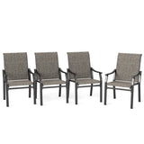 MFSTUDIO Patio Dining Chairs Set of 4 w/Metal Frame & Textilene Fabric