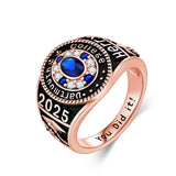 Oseew 2027 Men Custom Gold Graduation Class School Ring High (Rose Gold)