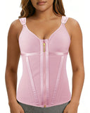 MAGICFAJAOS Waist Trainer Corset for Women Belly Fat Tummy Control Sport Workout Body Shaper Vest for Women Postpartum, S Pink