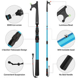 SANLIKE Telescopic Boat Hook for Docking, Extendable Marine Docking Pole with Luminous Design, Rust-Resistant Aluminum, Non-Slip Handle, Lightweight Boat Accessories for Kayak Fishing Pontoon