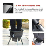 Multifunction Wood Burning Stove with Grill Rack,Large Portable Charcoal Grill,Rocket Stove for Outdoor/Backyard Cooking,Off Grid Living Supplies