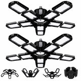 Nexa-Elite LED Garage Lights 2 Pack, 14000LM Garage Lighting, 10+1 Adjustable Panels, 90W High-Efficiency 6500K Deformable LED Garage Ceiling Lights, E26/E27 Screw-in for Basement, Workshop, Warehouse