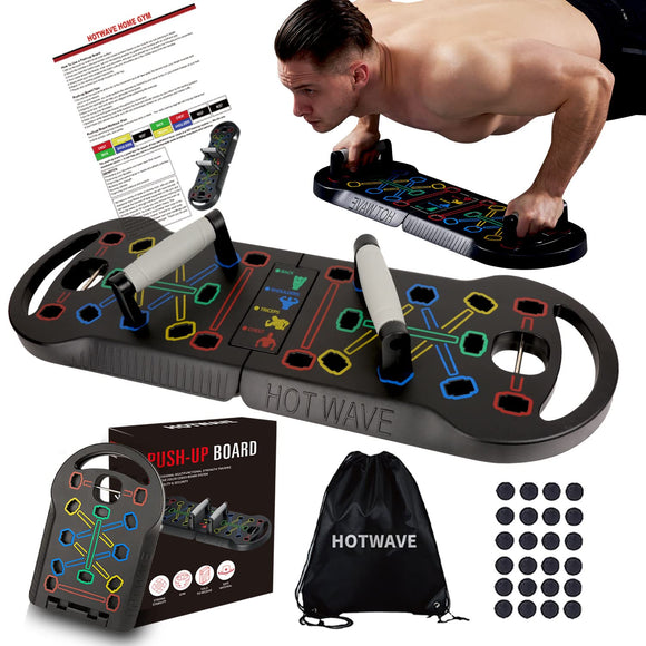 HOTWAVE Push Up Board Fitness,Foldable 20 in 1 Push Up Bar at Home Gym,Pushups Handles for Floor,Portable Workout Equipment HOTWAVE