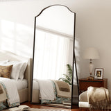 VooBang Triple-Arched Mirror Full Length, 71" x 32" Floor Mirror with Stand, Matte Aluminum Alloy Frame Full Body Mirror, Standing Hanging or Leaning for Bedroom and Living Room, Black