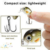 Skylety 10 Pieces Mini Fishing Lures Micro Fishing Hard Baits Crankbaits Panfish Lures Baits Topwater for Freshwater Saltwater Trout Bass Perch with Box Gear Gifts