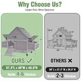Wooden Chicken Coop Outdoor Hen House with Nesting Box, Ventilated Window, Ramp, Poultry Cage Hen House for Backyard Farm