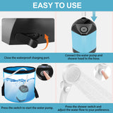 B013 Portable Shower Pump for Camping – 7800mAh Long-Lasting & Quiet Outdoor Shower with LED Display, IPX8 Waterproof Outdoor Shower for Pet Bath, Car Wash & RV