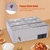 Bain Marie Electric Food Warmer, 850W 6-Pan Commercial Countertop Steamer Stainless Steel Bain Marie Steam Table Steamer for Catering and Restaurants US Stock (6-pan)