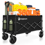 Originsure Collapsible Wagon Cart Foldable - Lightweight Portable Heavy Duty Folding Beach Wagons with Wheels - Outdoor Utility Carts