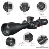Orcair FFP Scope 5-25x56mm ED Glass Rifle Scope,Zero Stop,Long Range Scope for Hunting,First Focal Plane Optics,Illuminated Reticle with 34mm Tube