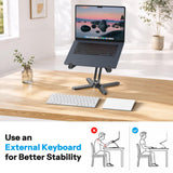 OMOTON LA10 360° Rotating Laptop Stand Riser Foldable for Desk, Black