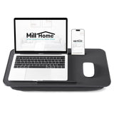 Lap Desk, Lap Desk with Cushion, Fits up to 17 inch Laptop, Pillow Designed, Portable Laptop Stand (Black) MillHome