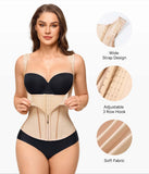 Nebility Waist Trainer for Women Corset Shapewear Tummy Control Faja Body Shaper Waist Cincher with Adjustable Strap(Beige,Medium)