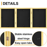decorUhome Gold Triple 5x7 Picture Frame Vertical, MDGD08