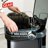 Glad Stainless Steel Step Trash Can, Large Metal Kitchen Garbage Bin with Soft Close Lid, 20 Gallon
