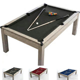 7 FT Pool Table, Complete Set with 2 Cues, 16 Balls, 2 Chalks, Triangle, Brush, Adult Game Billiard Table for Home Game Room Party, Professional Black Cloth, Rustic Grey Finish, 84 L x 46 W x 32 H