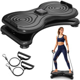 Silent Waist Twist Machine, Anti-Slip Twister Exercise Board with Stable Base, Waist Twisting Disc for Safe Ab Workout and Foot Massage, Black