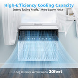 Cowsar U-Shaped Window Air Conditioner, 10000 BTU Air Conditioner Window Unit for 450 Sq.Ft, Quiet AC with Smart Remote & 24H Timer, 6-Mode Energy Saving, Easy Install for Bedroom Living Room