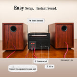 WISCENT Bluetooth Stereo System 40W for Home, CD Player with Wireless Streaming, MP3/USB/Audio in/FM Radio, Powerful Home Audio Sound System