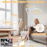 KALVISH 2-in-1 Lash Light - 2026 Upgraded Professional LED Half Moon Lamp for Eyelash Extensions, Tattoo, Nail Artists, Salon SPA, Adjustable Brightness & Color Temperature, Remote Control (White)
