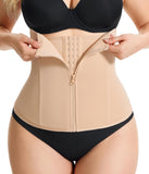 Gotoly Waist Trainer for Women Zipper Corset Shapewear Tummy Control Faja Body Shaper Waist Cincher Workout Girdle(Beige,XX-Large)