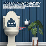 Ccbello ELONGATED toilet seat risers for seniors, Slow Close, Elevated toilet seat, Heavy Duty, Never Loosen, Raised toilet seat elongated bowl, Almond/Bone(18.5”)