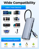 USB C Laptop Docking Station Dual HDMI Monitor 10in1 Dongle Type-C Hub Dock