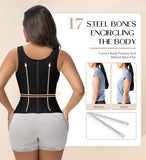 SHAPSHE Waist Trainer Corset for Women Tummy Control Sport Workout Body Shaper Vest for Postpartum Gym Zipper and Hooks Black 3XL