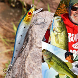 Sougayilang 10PCS Fishing Lures Hard Bait Minnow Crankbait with Treble Hook Life-Like Swimbait Fishing Bait Deep Diver Lure Sinking Lure for Bass Trout Walleye Redfish Speckled Trout