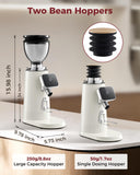 Tuni G3 64mm Flat Burr Coffee Grinder, 100 Grind Settings Electric Espresso Grinder with Single Dose Set | Commercial Grade Precision, Touchscreen | Anti-Static Tech | Stainless Steel (Ivory)