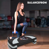 BalanceFrom Aerobic Step Platform Trainer with Adjustable 3-Level Risers, 400 Pound Weight Capacity – Non-Slip Exercise Stepper for Cardio, Strength, and Fitness Workouts at Home or Gym